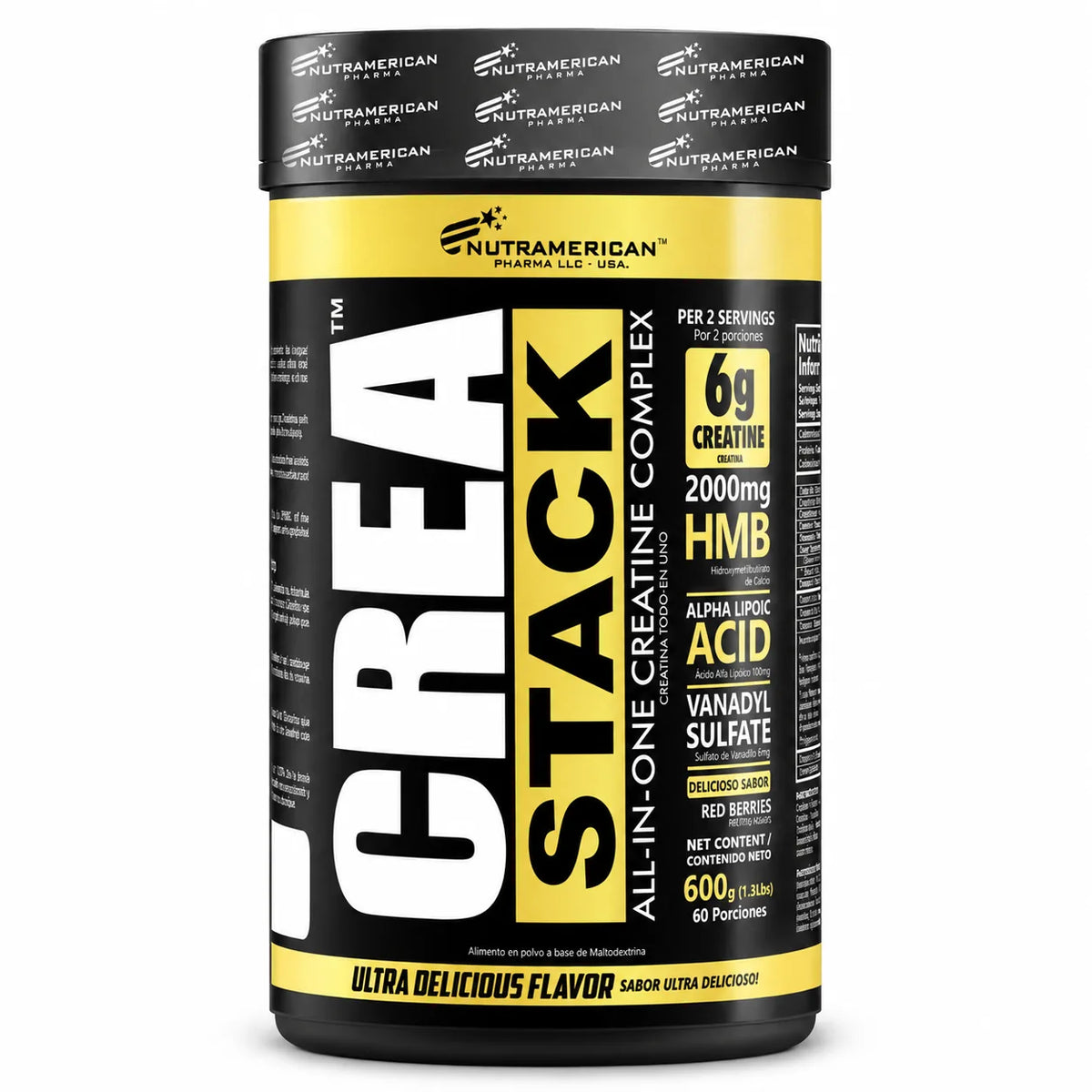 CREA STACK FRUTOS ROJOS 600 G - NUTRAMERICAN PHARMA