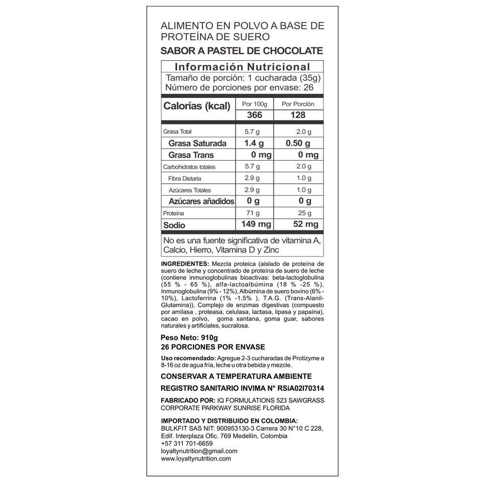 PROTIZYME CHOCOLATE 2 LB - METABOLIC NUTRITION