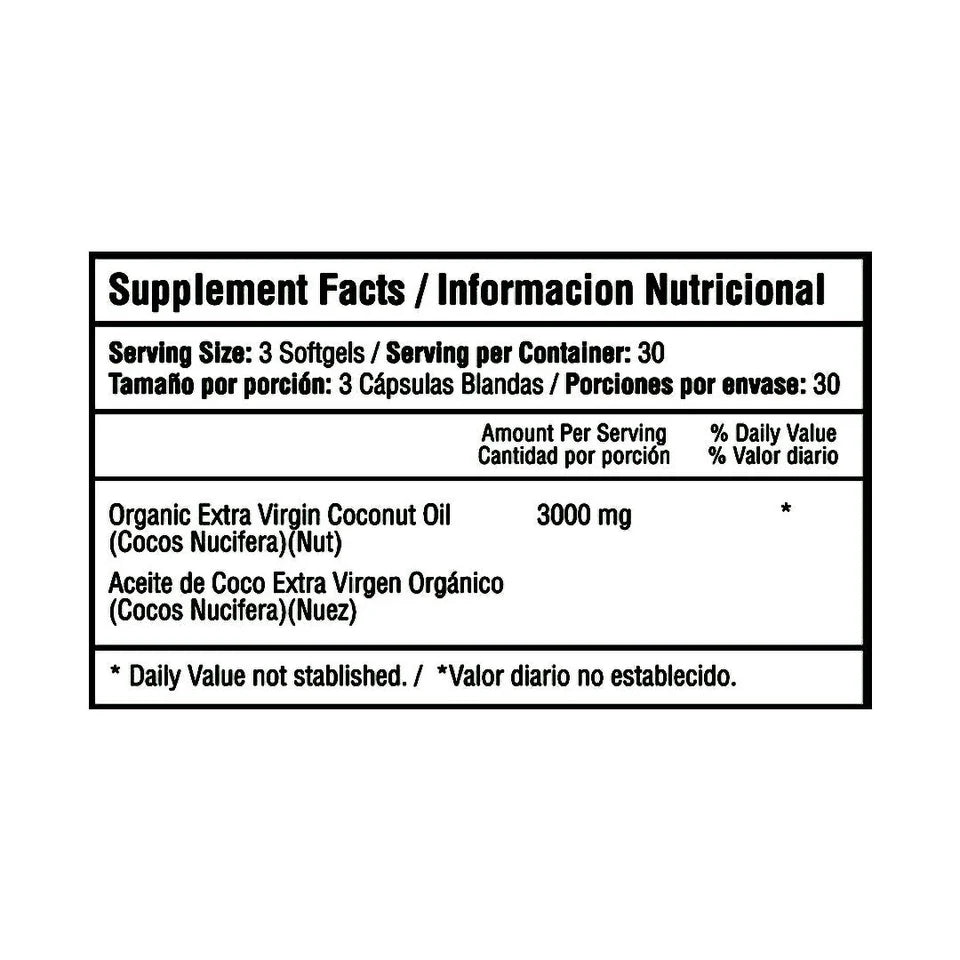 COCONUT OIL 3000 MG 90 SOFTGELS - HEALTHY AMERICA