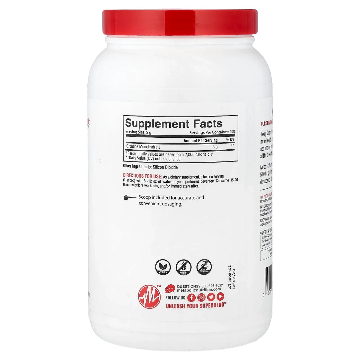 Creatina Pure 1000 g - Metabolic Nutrition