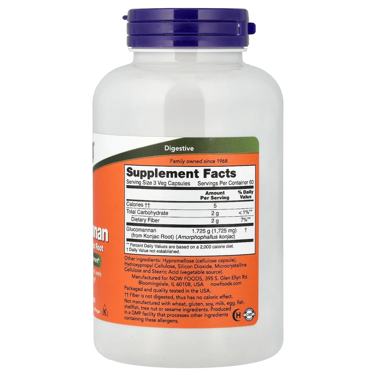 Glucomannan 575 mg 180 vcaps NOW