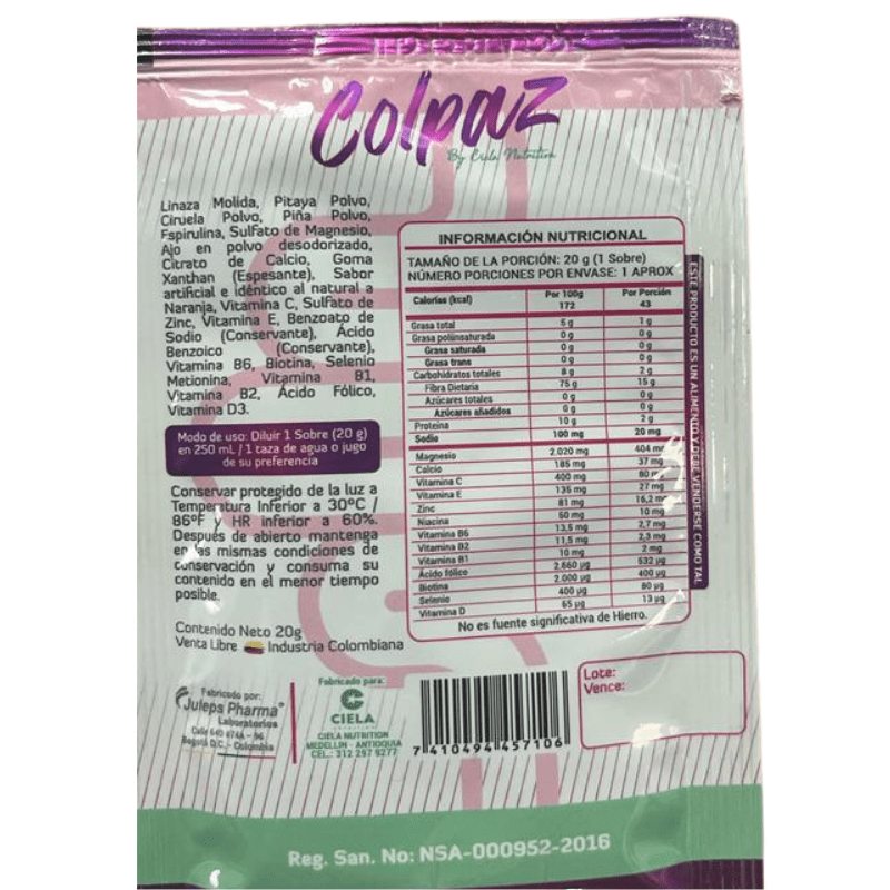COLPAZ PURGANTE 20 G - CIELA NUTRITION