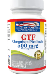GTF CHROMIUM PICOLINATE 500 MG - HEALTHY AMERICA