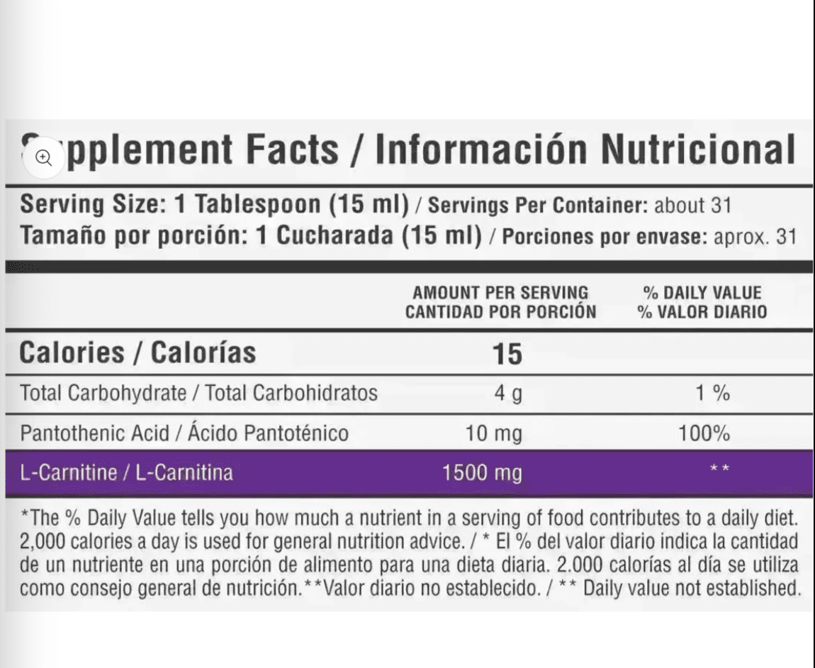 L Carnitine Liquida 1500 mg - Healthy Sports