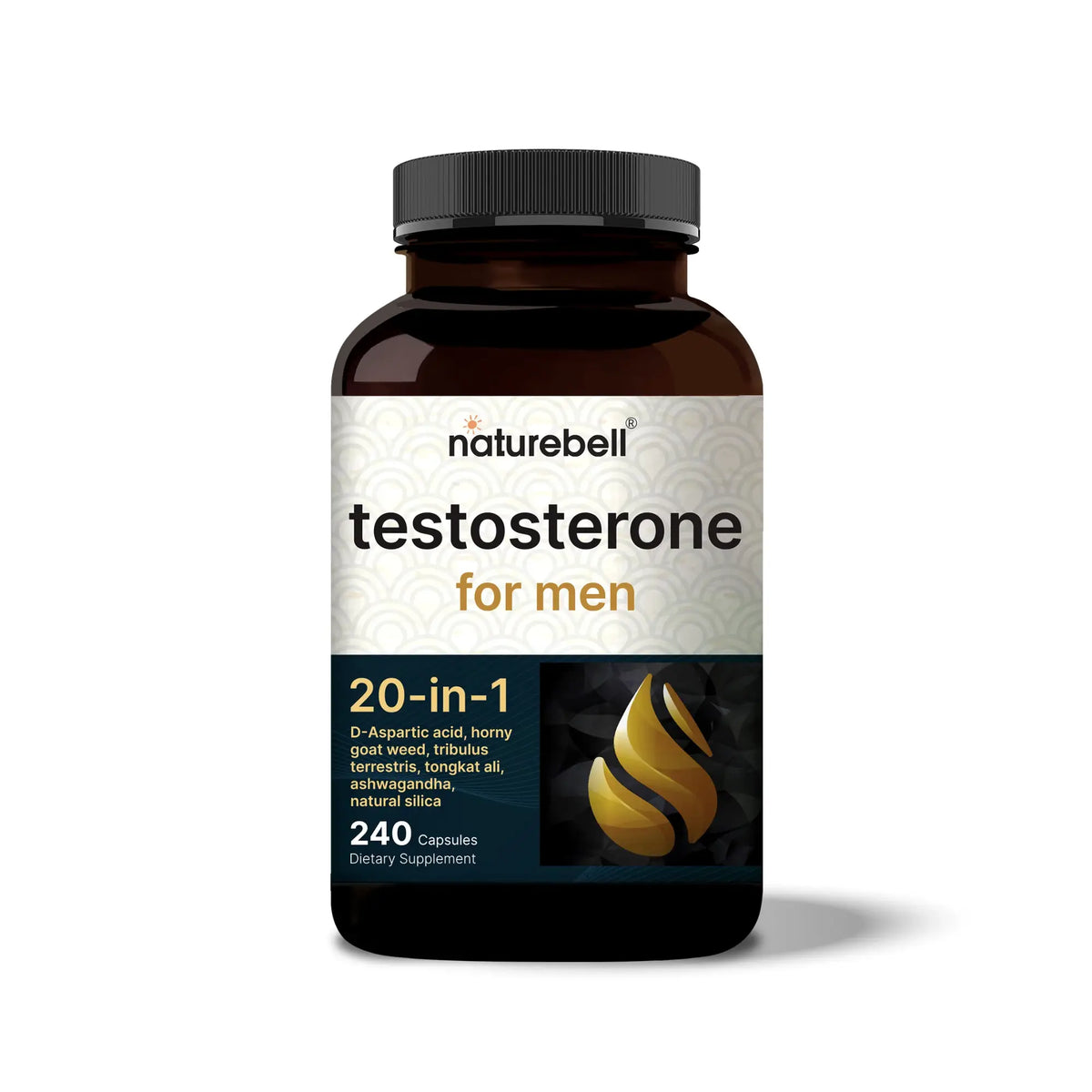 TESTOSTERONE BOOSTER FOR MEN 20 IN 1 240 CAPSULES NATUREBELL