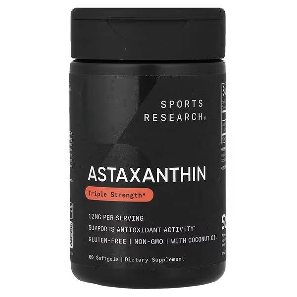 SPORTS RESEARCH ASTAXANTHIN TRIPLE STRENGTH 12 MG 60 SOFTGELS