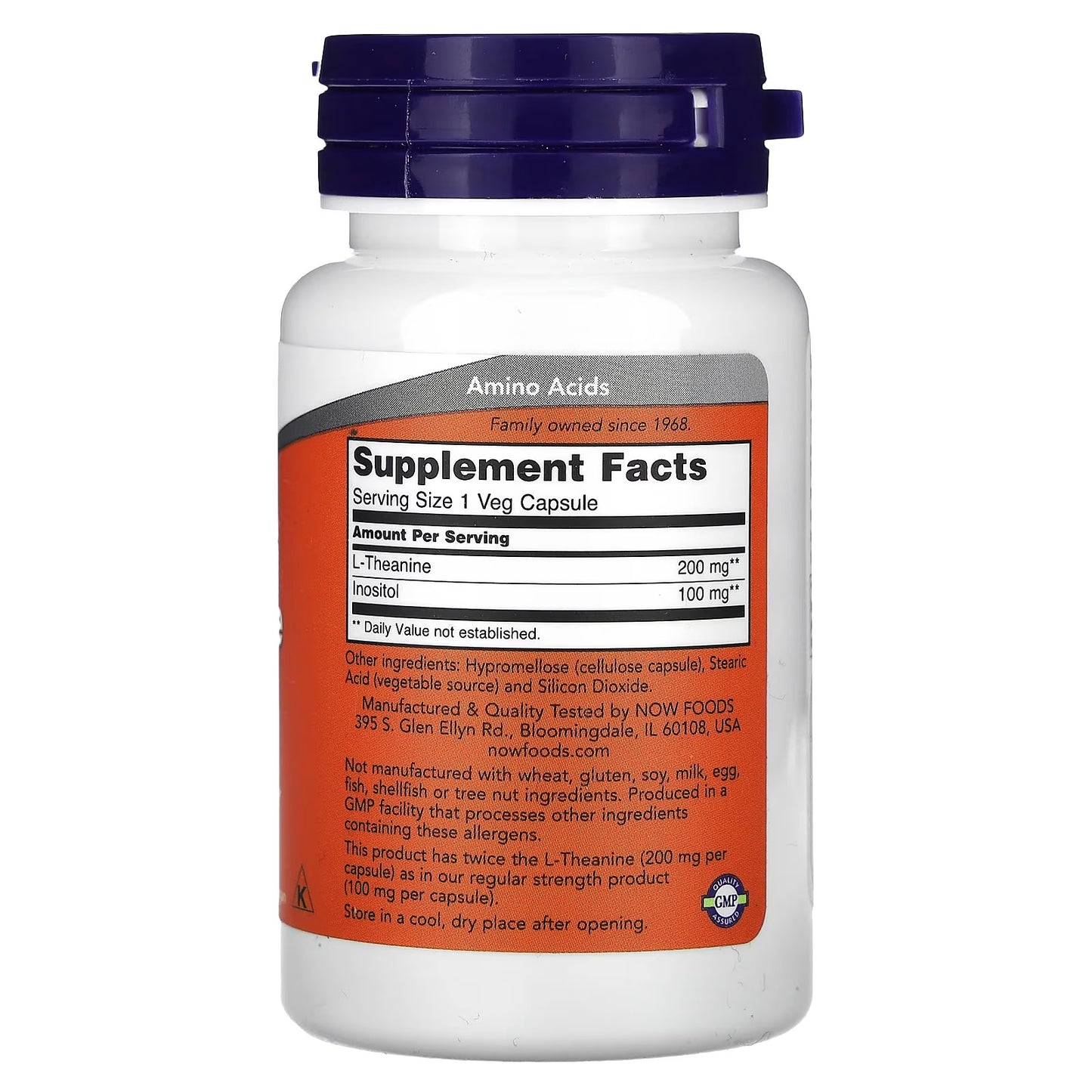 L-THEANINE TEANINA 200 MG 60 CAPSULAS NOW