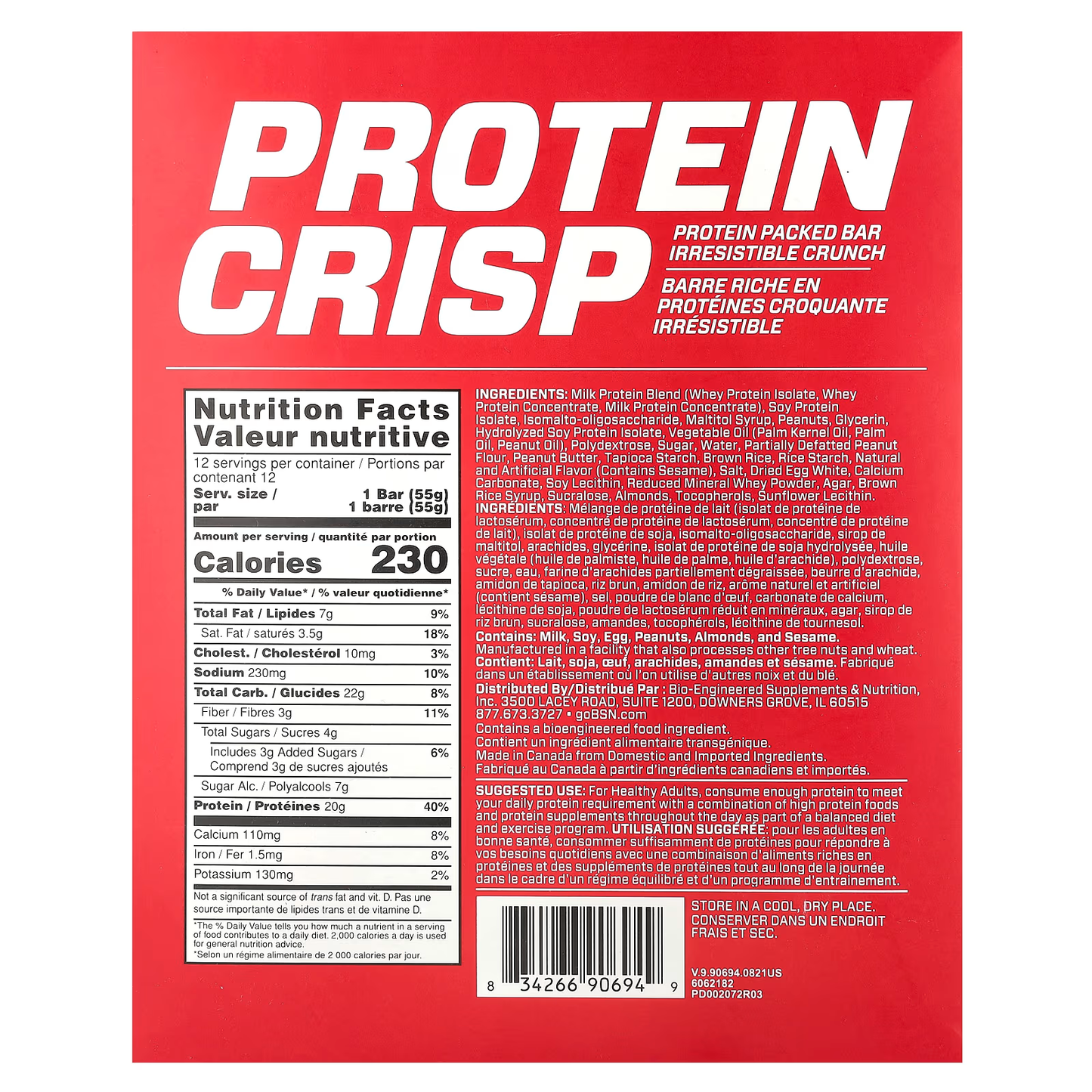 BARRA DE PROTEINA VAINILLA MARSHMELLOW CRUNCH BNS - BSN