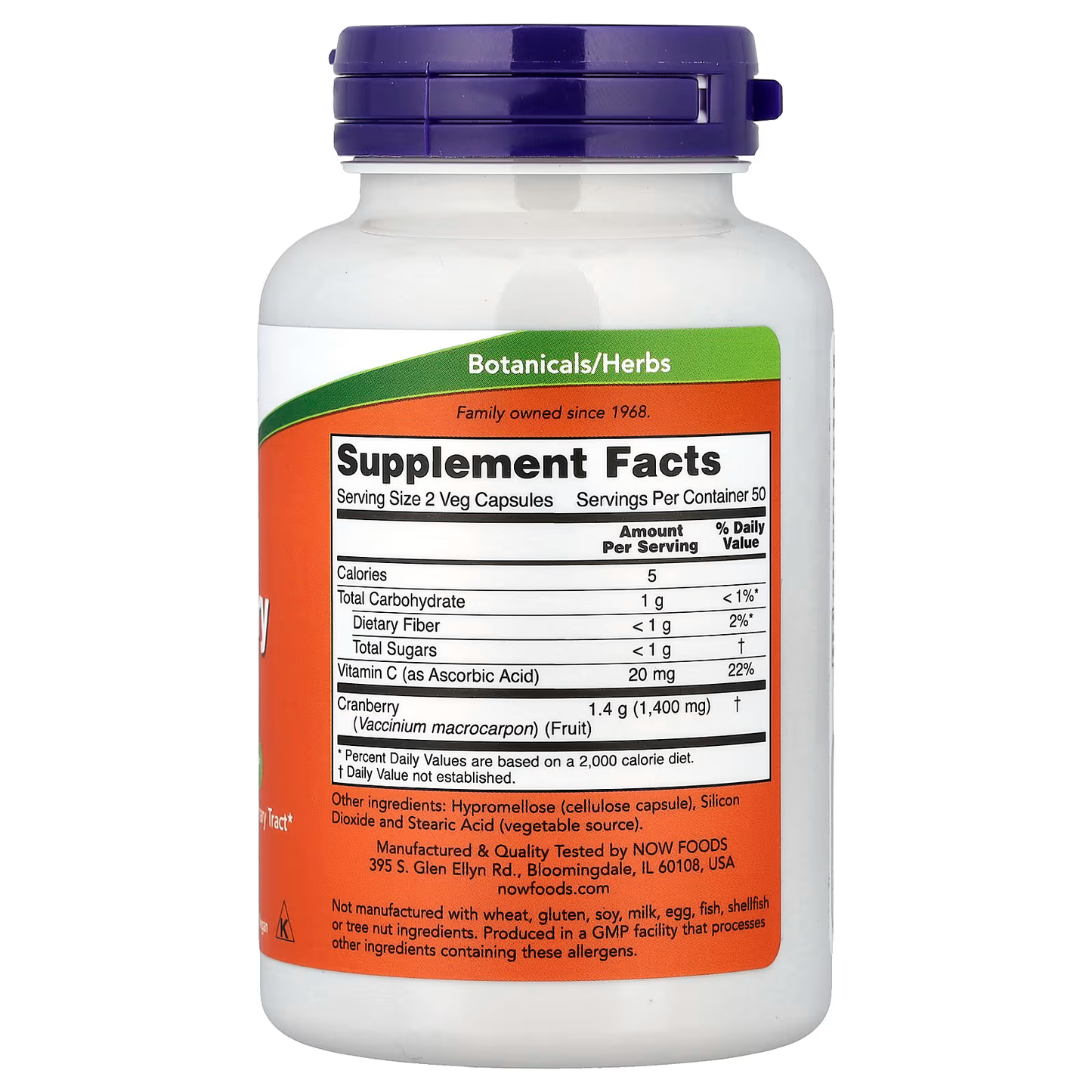 CRANBERRY CAPS 700 MG 100 CAPS - 50 SERVICIOS - NOW