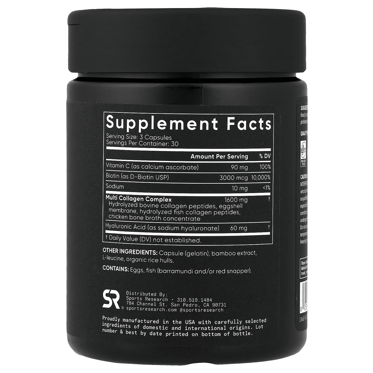 Multi Collagen + Biotin 3000 mcg 180 Capsulas - Sports Research