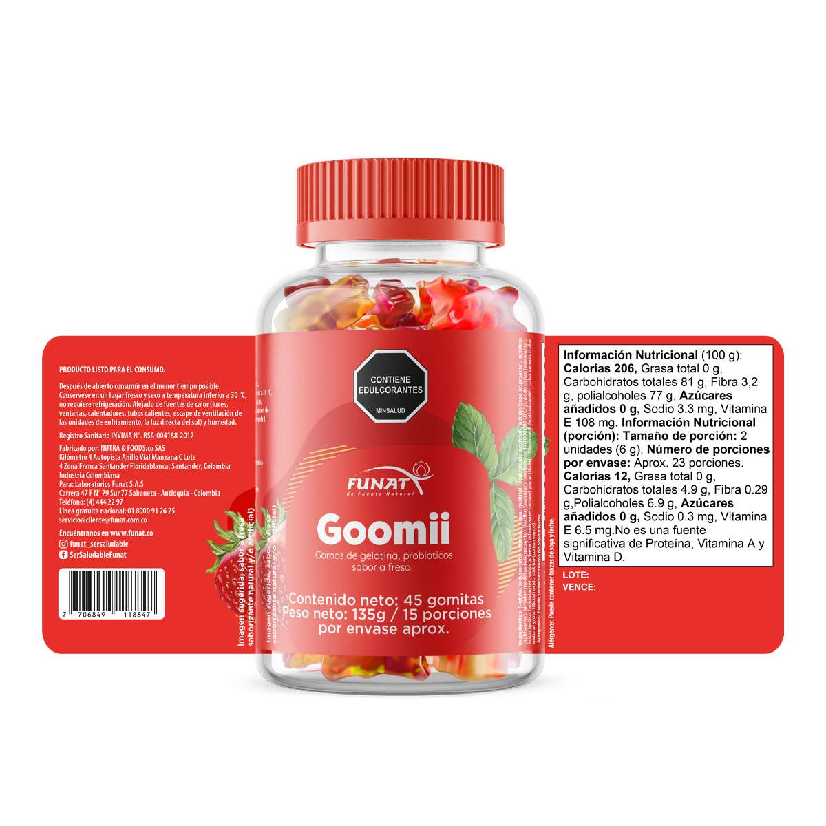 Gomitas Probióticos 45 Unidades - Funat