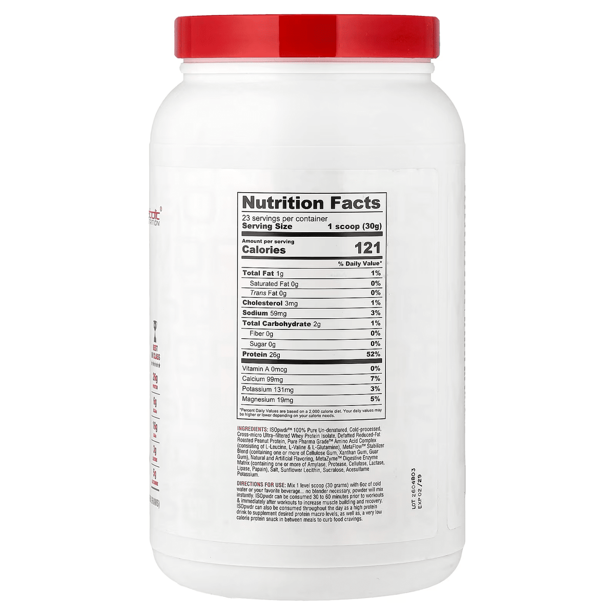 ISO PWDR PENAUT BUTTER COOKIES 1.52 LB 23 SERVICIOS - METABOLIC NUTRITION