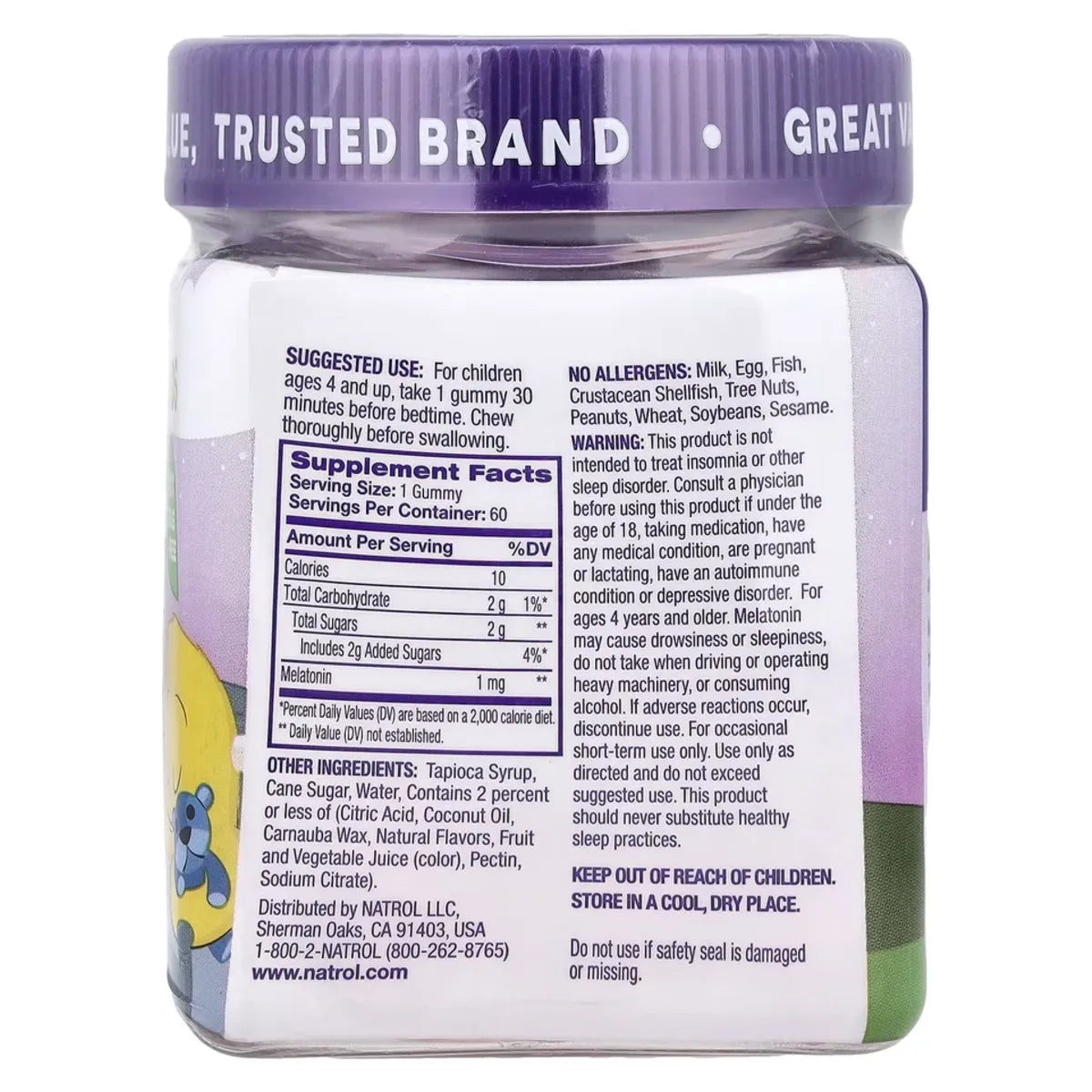 Melatonina 1 mg para Niños x 60 gomitas Natrol