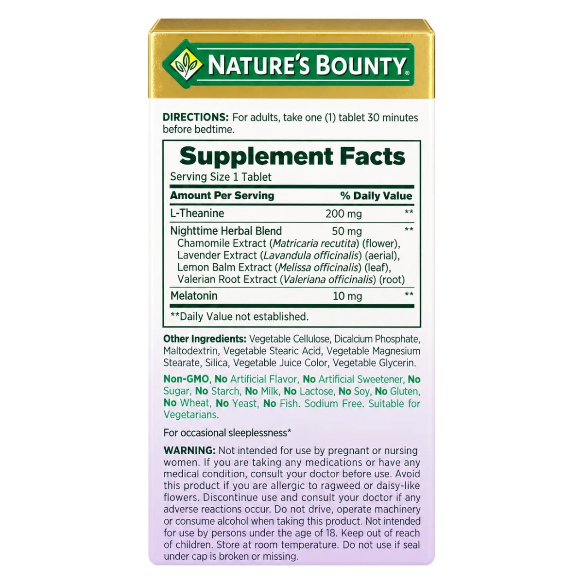 Melatonina 10 mg Sleep 3 120 tabletas Natures Bounty