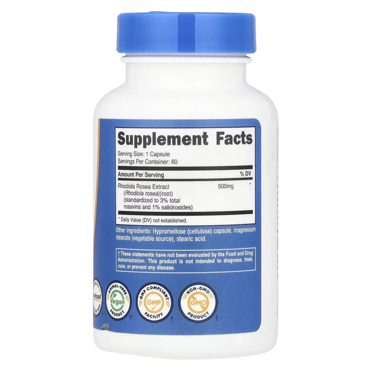 Rhodolia Rosea 500 mg 60 caps Nutricost
