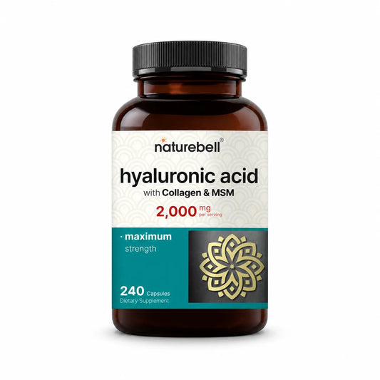 HYALURONIC ACID WITH COLLAGEN & MSM 2000 MG 240 CAPSULES NATUREBELL