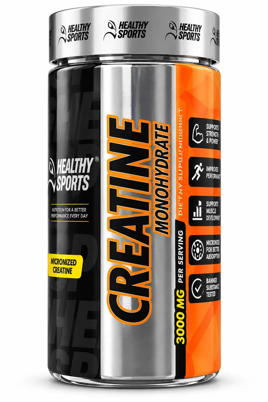 CREATINA MONOHIDRATADA 120 CÁPSULAS HEALTHY - HEALTHY SPORTS