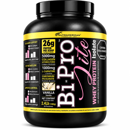 BIPRO LITE VAINILLA 2.4 LB - NUTRAMERICAN PHARMA