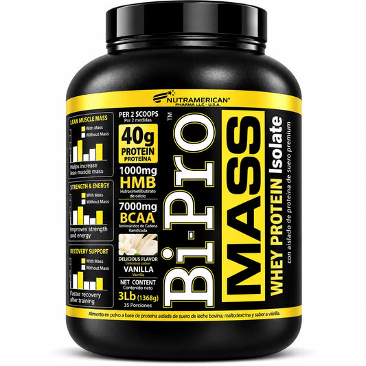 BIPRO MASS VAINILLA 3 LB - NUTRAMERICAN PHARMA