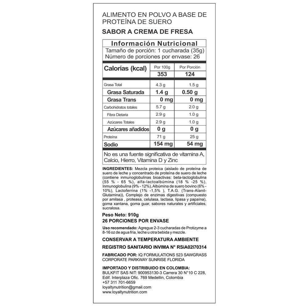 PROTIZYME FRESA 2 LB - METABOLIC NUTRITION