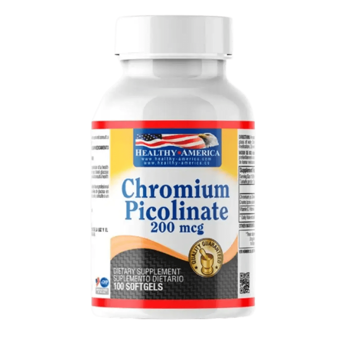 CHROMIUM PICOLONATE 200 MCG 100 SOFTGELS - HEALTHY AMERICA