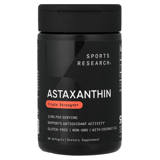 ASTAXANTHIN TRIPLE STRENGTH 12 MG 60 SOFTGELS - SPORTS RESEARCH