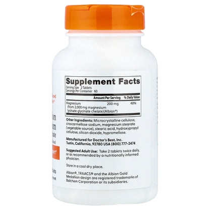 Glycinato de Magnesio 200 mg x 120 Tab Dr Best