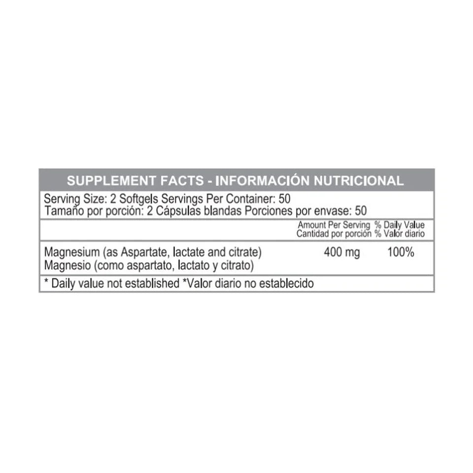 SUPER MAGNESIUM FORMULA 400 MG 100 SOFTGELS - HEALTHY AMERICA