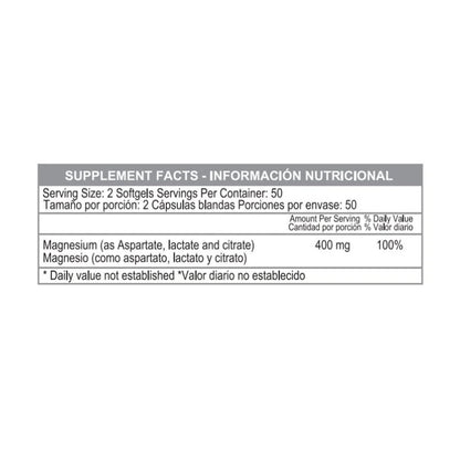 SUPER MAGNESIUM FORMULA 400 MG 100 SOFTGELS - HEALTHY AMERICA