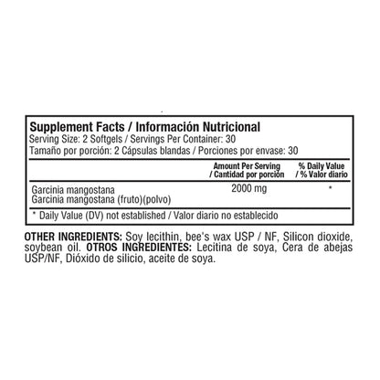 GARCINIA MANGOST 2,000 MG 60 SOFTGELS - GARCITRIX
