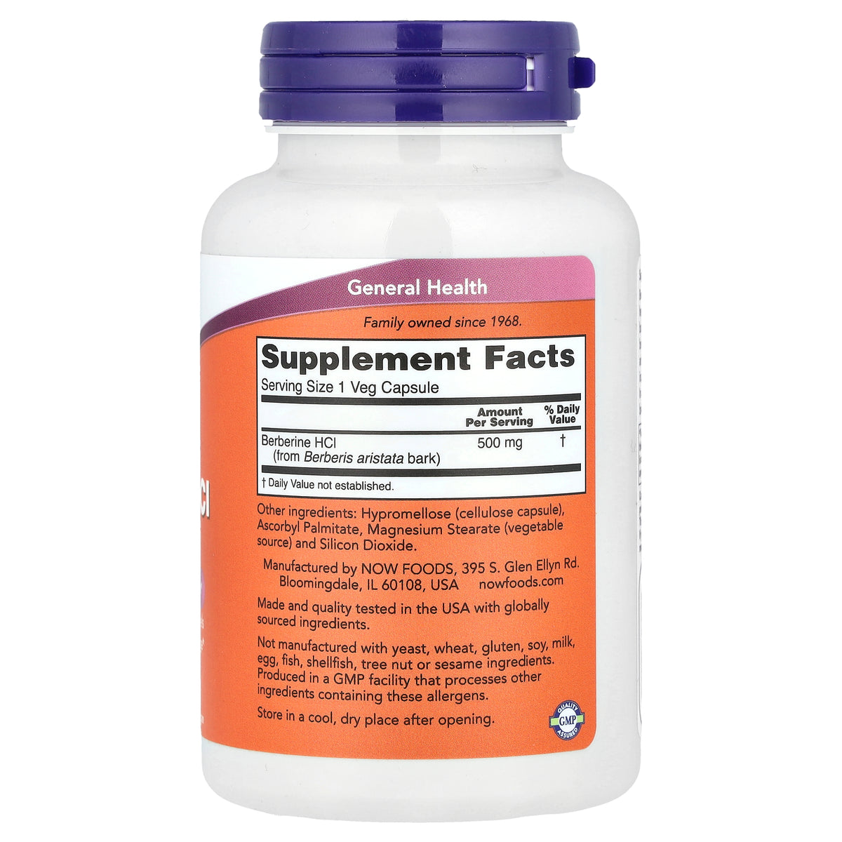 BERBERINA HCL 500 MG - NOW FOODS