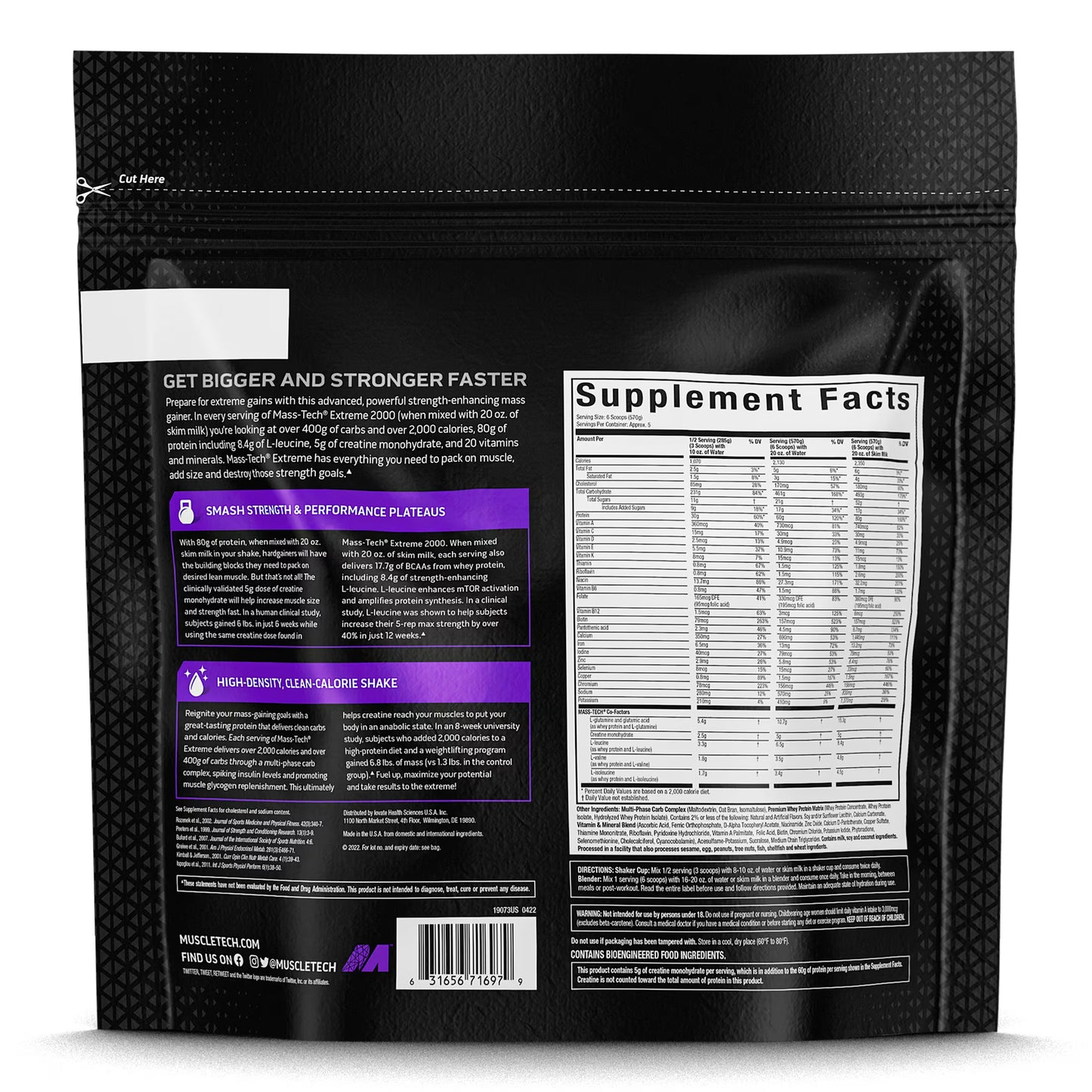 MASS Tech Extreme 6 lb Vainilla - MuscleTech
