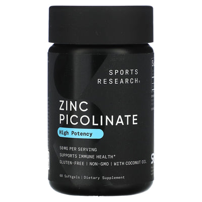 Zinc Picolinate High Potency 50 mg 60 softgels - Sports Research