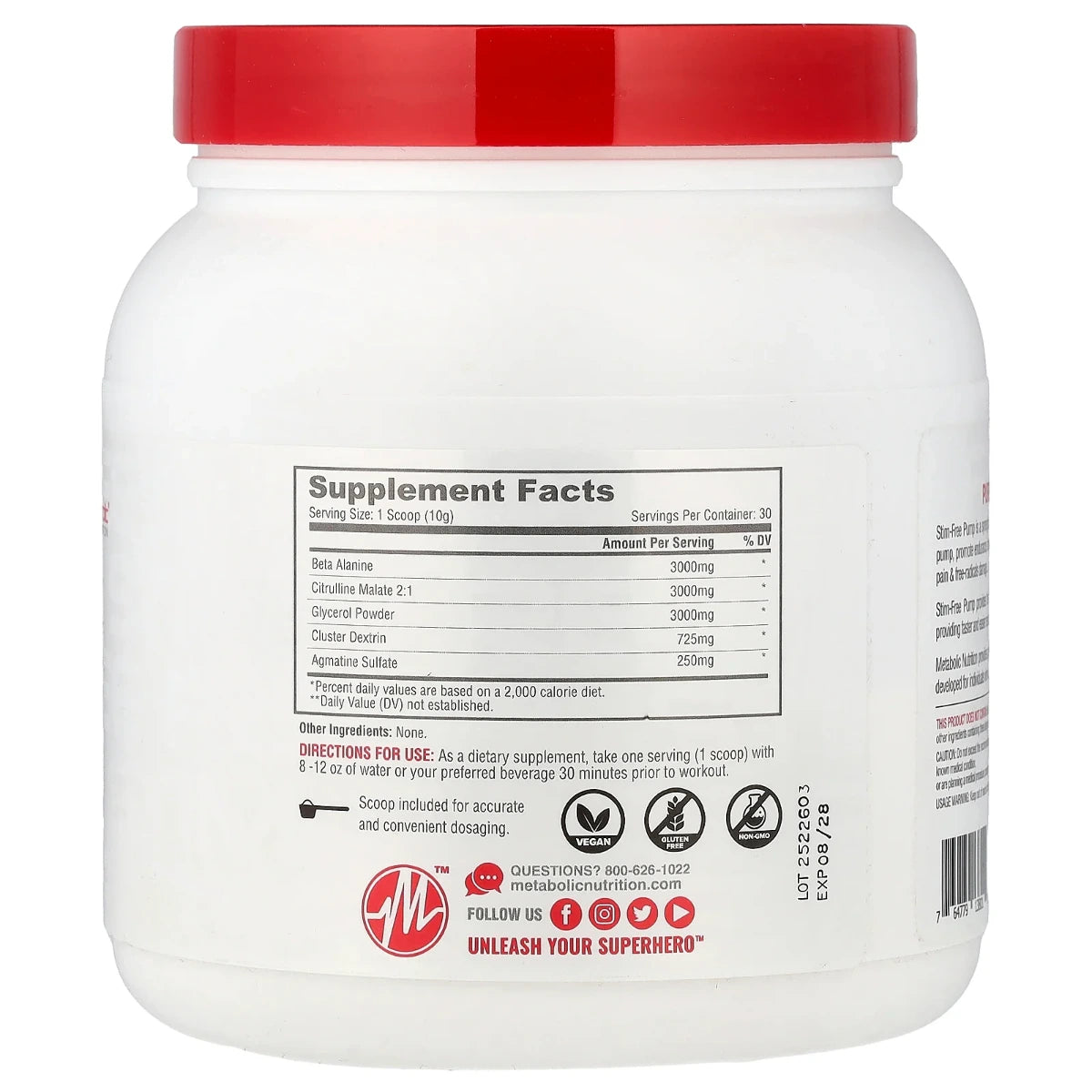 Stim Free Pre-Workout 300 gr 30 serv Metabolic