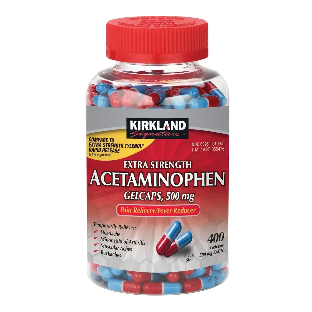 EXTRA STRENGTH ACETAMINOPHEN 500 MG 400 GELCAPS - KIRKLAND SIGNATURE