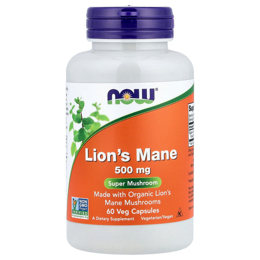 MELENA DE LEON 500 MG 60 CÁPSULAS - NOW FOODS