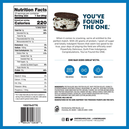 ONE BAR COOKIES & CREAM 60 G - ONE BRANDS