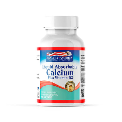 LIQUID ABSORBABLE CALCIUM 1200 MG PLUS VITAMIN D3 100 - HEALTHY AMERICA