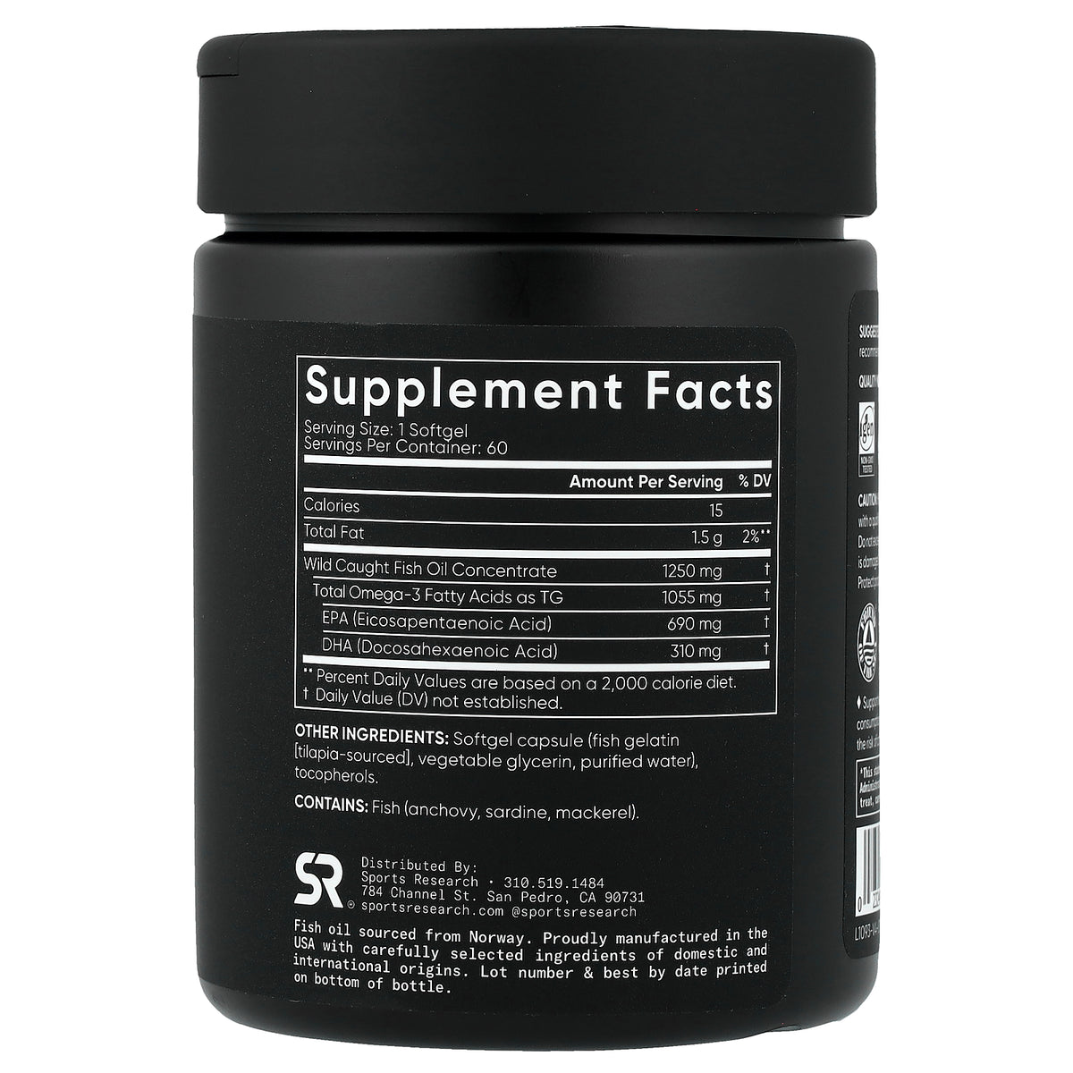 OMEGA 3 1.250 MG EPA 690 MG + DHA 310 MG X 150 CAPSULAS GEL SPORTS RESEARCH