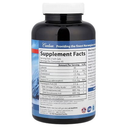 ELITE OMEGA 3 1600 MG 90 SOFTGELS CARLSON