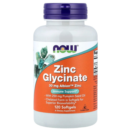 Zinc Glicinato 30 mg X120 - NOW Foods