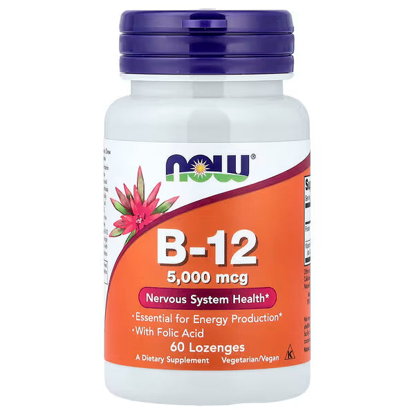 B12 5,000 MCG WITH FOLIC ACID NOW