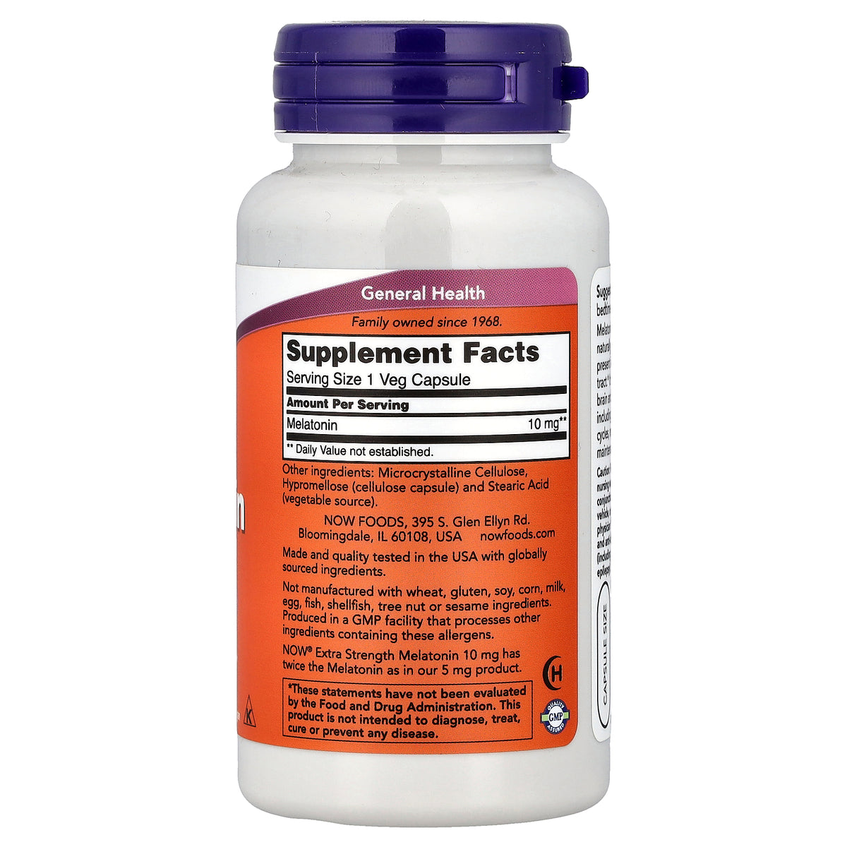 MELATONINA 10 MG - NOW FOODS