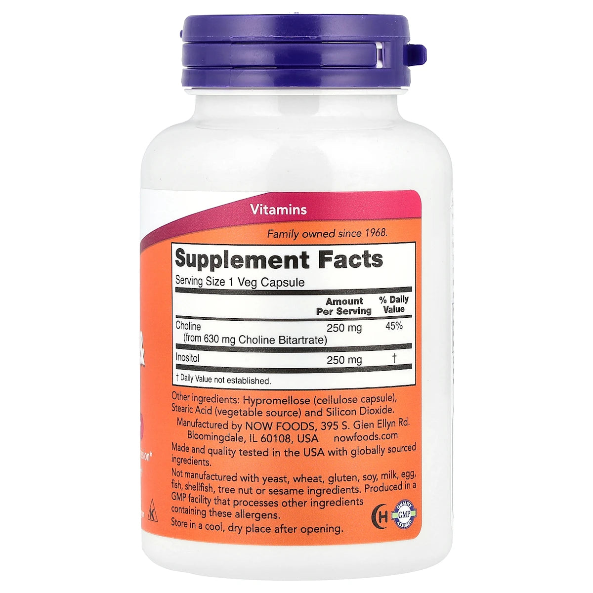 CHOLINE 250 MG + INOSITOL 250 MG X 100 CAP NOW
