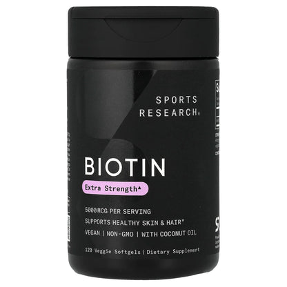 Biotin Extra Strength 5000 mcg 120 softgels Sports Research