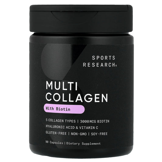 MULTI COLLAGEN + 3000 MCG BIOTIN 180 CAPSULES SPORTS RESEARCH