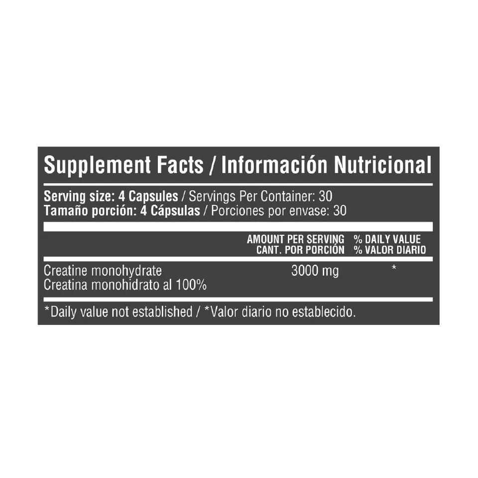 CREATINA MONOHIDRATADA 120 CAPSULAS - HEALTHY SPORTS