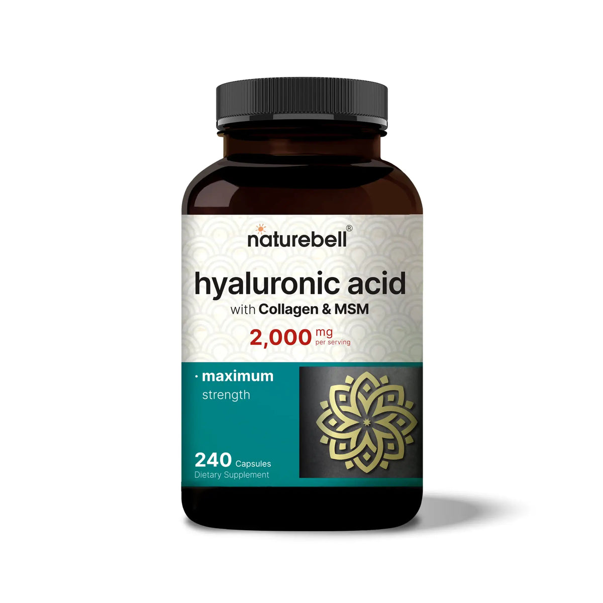 HYALURONIC ACID WITH COLLAGEN & MSM 2000 MG 240 CAPSULES NATUREBELL