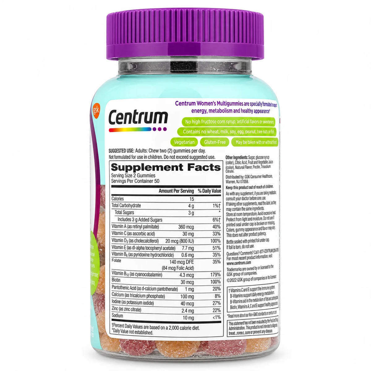 Centrum Womens x 100 Gomas Frutas Tropicales - Centrum