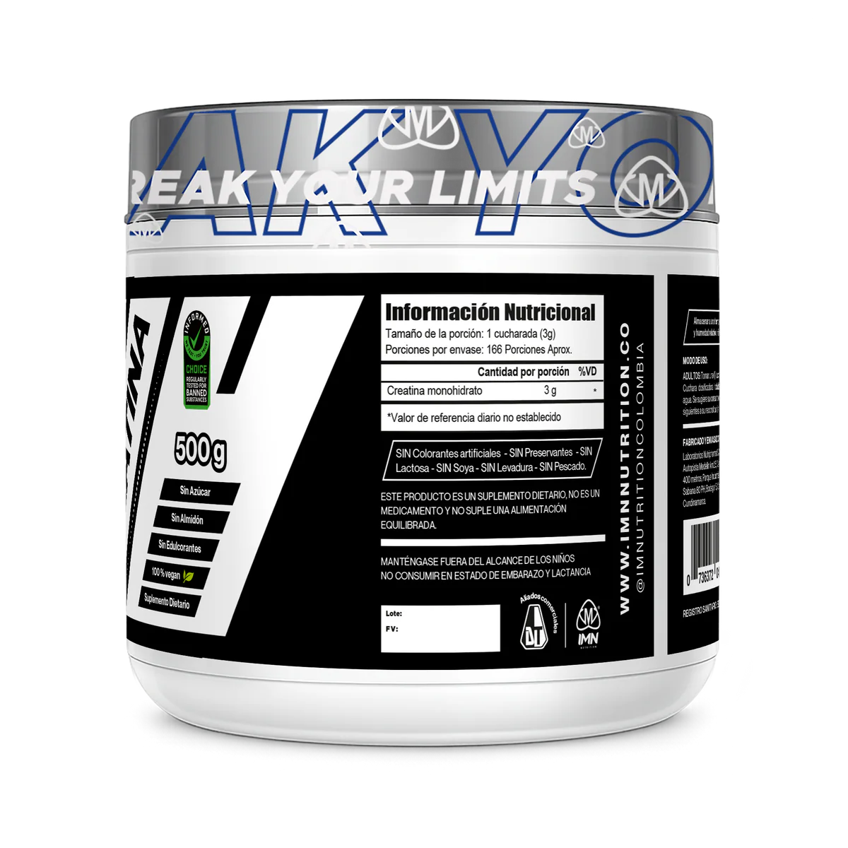 CREATINA 166 SERVICIOS 500 G - IMN